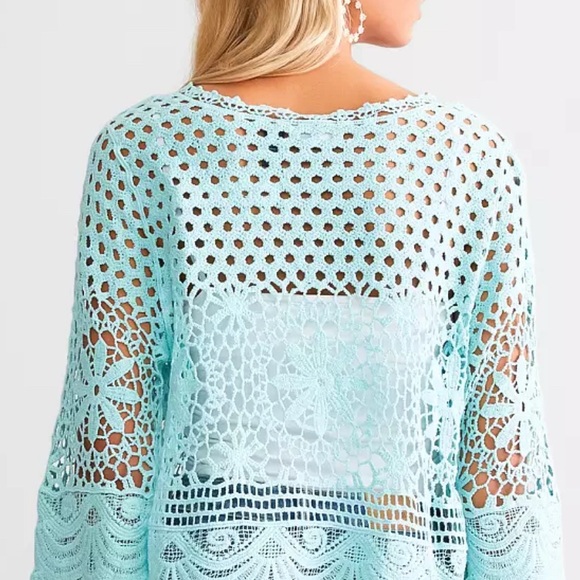 Daytrip Aqua Haze Crochet Top - Picture 4 of 4